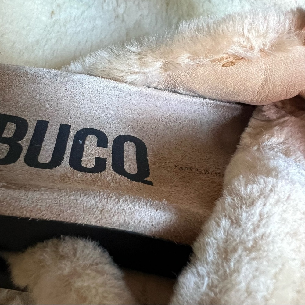 Labucq Mo Genuine Lamb Shearling Leather Slide Sandal Sz 39 US 9 Chunky Italy - Picture 11 of 16